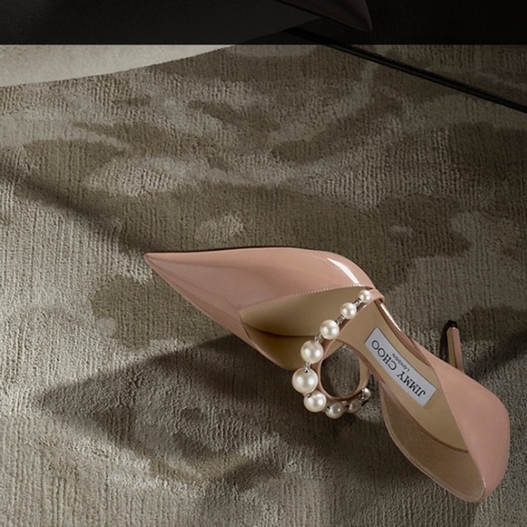 Jimmy Choo Womens Aurelie 65 Beige Embelished Kitten Heel D'Orsay Heels - Picture 4 of 5